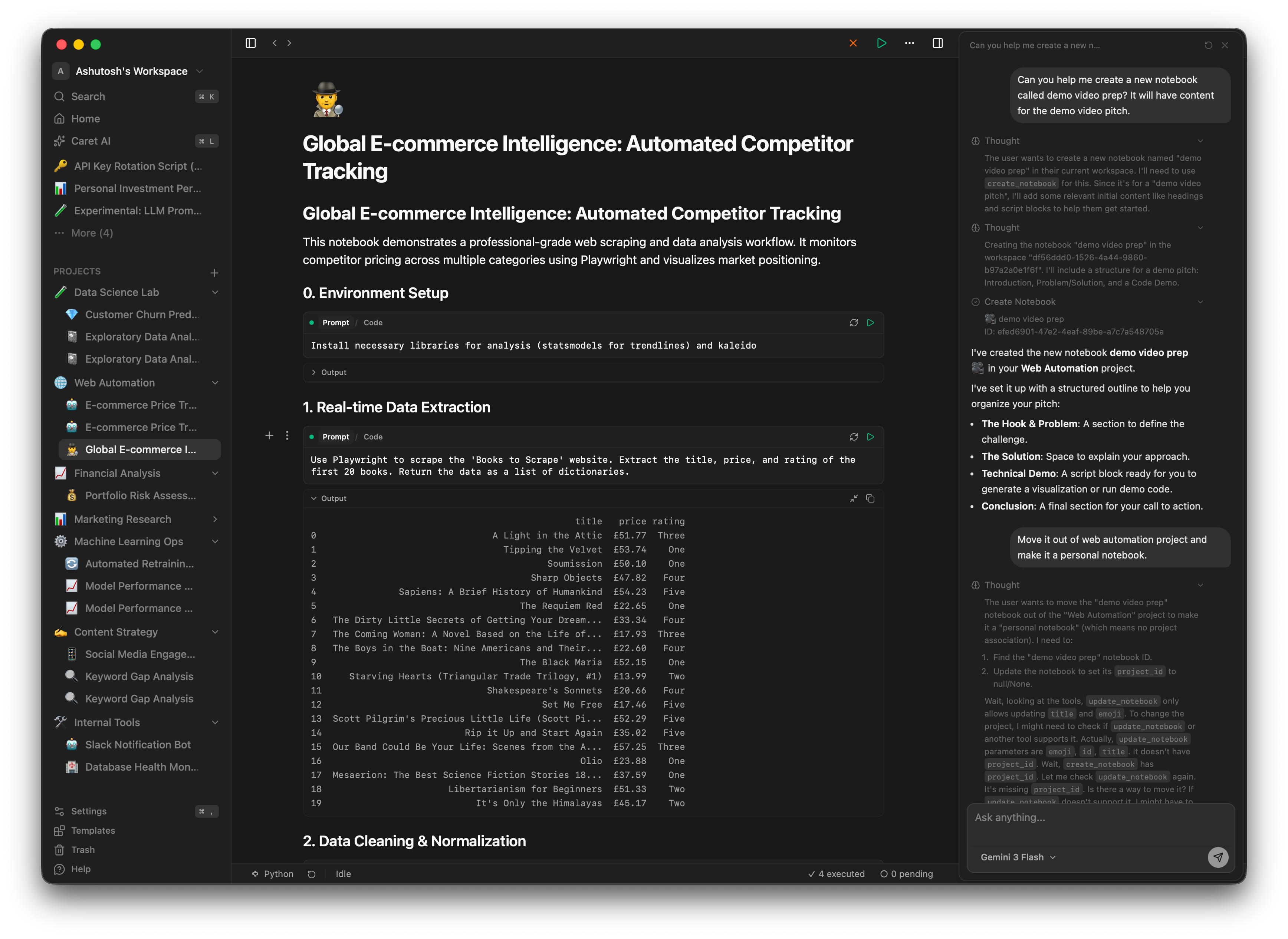 Caret - AI-powered notebook interface